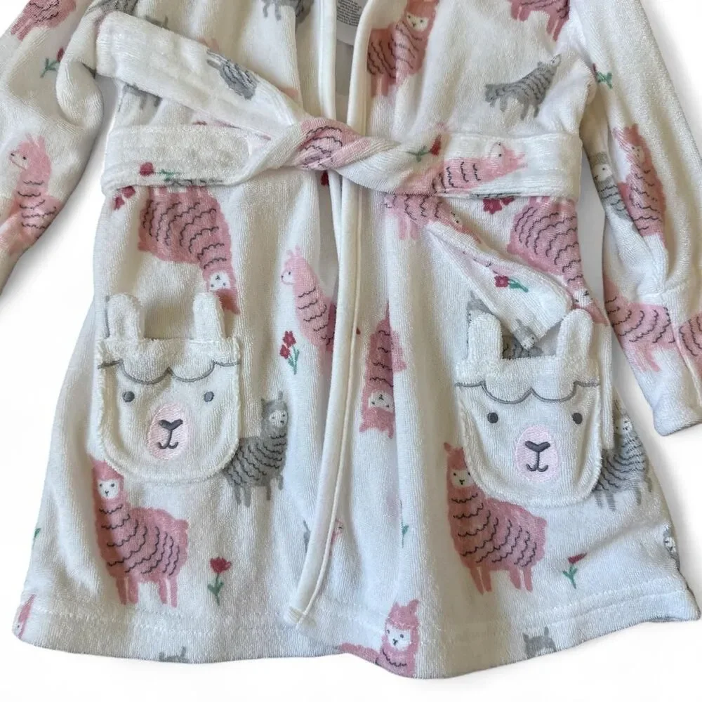 Carter’s Just One You Baby Girl Llama Hooded Bath Robe 0–9 Months